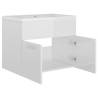 High Gloss White Sink Cabinet with Built-in Basin - Hipomarket