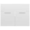 High Gloss White Sink Cabinet with Built-in Basin - Hipomarket