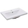 High Gloss White Sink Cabinet with Built-in Basin - Hipomarket