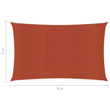 Terracotta Sunshade Sail 5x8m - UV & Mould Resistant HDPE