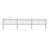 Elegant Black Garden Fence with Spear Top - 5.1x0.8m