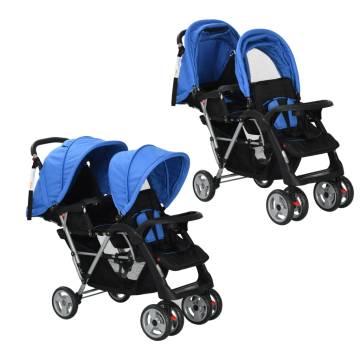 Tandem Stroller Steel Blue and Black - Comfortable & Durable