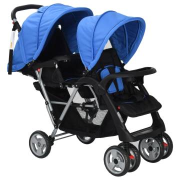 Tandem Stroller Steel Blue and Black - Comfortable & Durable