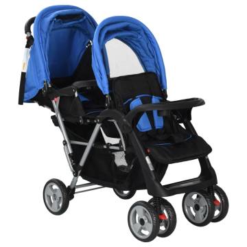 Tandem Stroller Steel Blue and Black - Comfortable & Durable