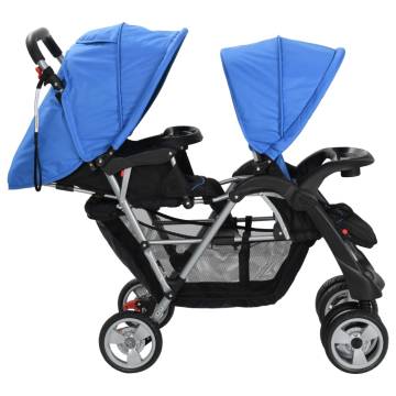 Tandem Stroller Steel Blue and Black - Comfortable & Durable