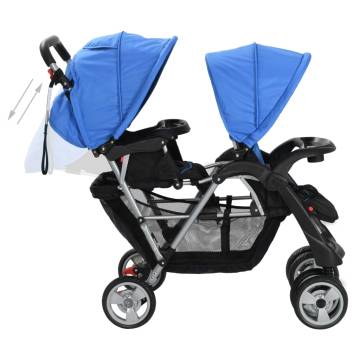 Tandem Stroller Steel Blue and Black - Comfortable & Durable