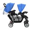 Tandem Stroller Steel Blue and Black - Comfortable & Durable