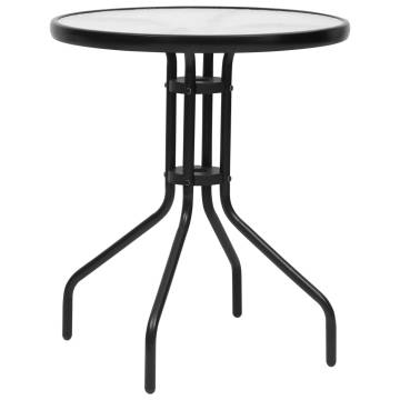 Garden Table Black Ø60x70 cm Steel - Durable & Stylish