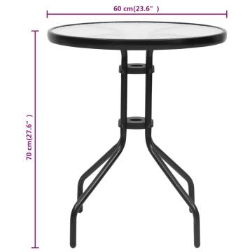 Garden Table Black Ø60x70 cm Steel - Durable & Stylish