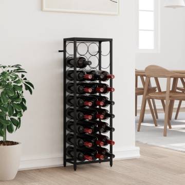 27-Bottle Black Wine Rack | Elegant Wrought Iron Design