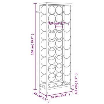 27-Bottle Black Wine Rack | Elegant Wrought Iron Design