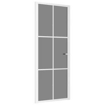 Interior Door 83x201.5 cm White ESG Glass & Aluminium