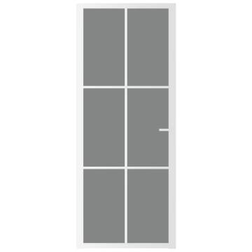 Interior Door 83x201.5 cm White ESG Glass & Aluminium