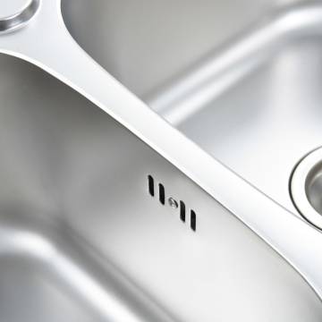 Stainless Steel Double Basin Kitchen Sink with Strainer - HipoMarket