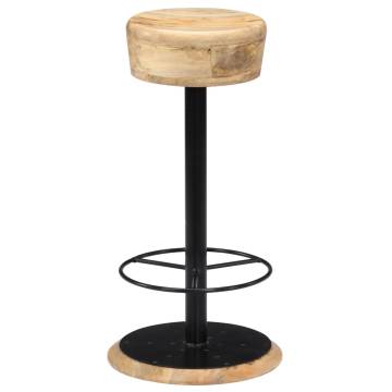 Stylish Solid Mango Wood Bar Chairs - Set of 2 | Hipo Market