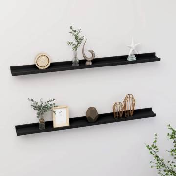 Wall Shelves 2 pcs Black - Stylish & Durable Storage Solution