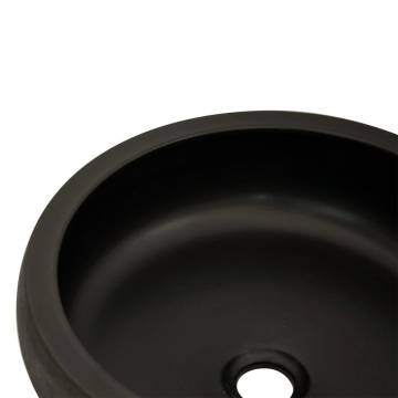 Black & Brown Round Ceramic Countertop Basin - Stylish & Durable