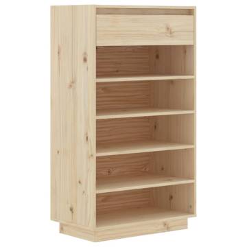 Solid Wood Pine Shoe Cabinet - 60x34x105 cm Storage Solution