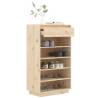 Solid Wood Pine Shoe Cabinet - 60x34x105 cm Storage Solution