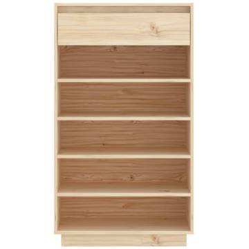 Solid Wood Pine Shoe Cabinet - 60x34x105 cm Storage Solution