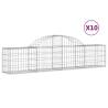 Arched Gabion Baskets - 10 pcs Galvanised Iron Garden Barriers