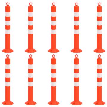 Traffic Control Bollards Set - 10 pcs with Chain | 75 cm PE