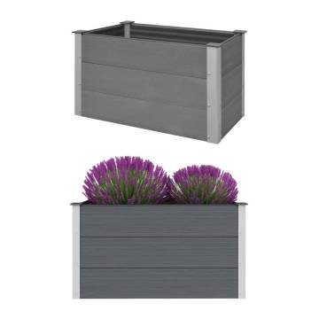 Garden Raised Bed WPC 100x50x54 cm Grey - Durable Planter