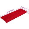 Red Carpet Stair Treads - 15 pcs | Non-Slip Protection