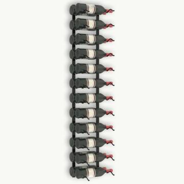 Wall-Mounted Wine Rack for 24 Bottles - Black Iron