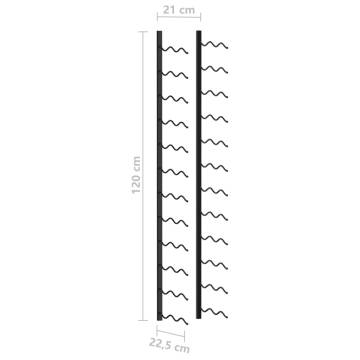 Wall-Mounted Wine Rack for 24 Bottles - Black Iron