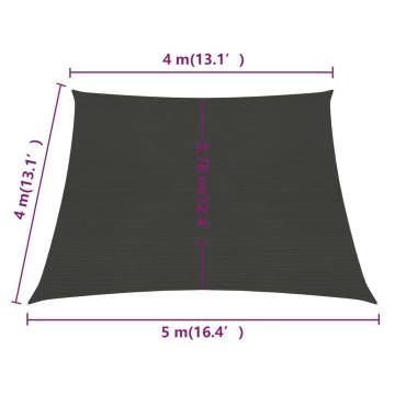 Sunshade Sail 160 g/m² Anthracite - 4/5x4 m HDPE | HipoMarket