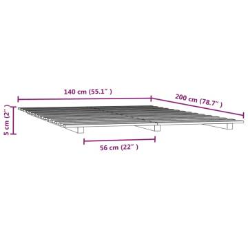 140x200 cm Solid Wood Pine Bed Frame - Sturdy & Stylish