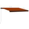 Manual Retractable Awning 450x300 cm - Orange & Brown