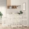 9 Piece Bar Set White Solid Wood Pine Colour white Number of 9 