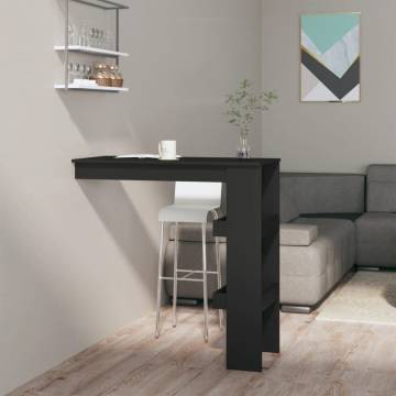 Stylish Black Wall Bar Table - 102x45x103.5 cm Engineered Wood