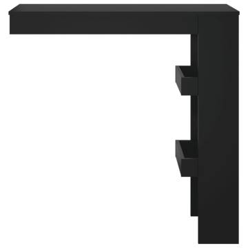 Stylish Black Wall Bar Table - 102x45x103.5 cm Engineered Wood