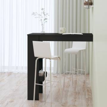 Stylish Black Wall Bar Table - 102x45x103.5 cm Engineered Wood