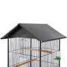 Large Black Bird Cage with Roof - 66x66x155 cm Steel