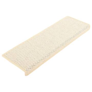 Stair Mats Self-Adhesive Sisal-Look 15 pcs - Cream