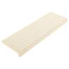 Stair Mats Self-Adhesive Sisal-Look 15 pcs - Cream