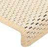 Stair Mats Self-Adhesive Sisal-Look 15 pcs - Cream