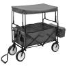 Folding Hand Trolley with Canopy - Steel Grey | Hipo Market