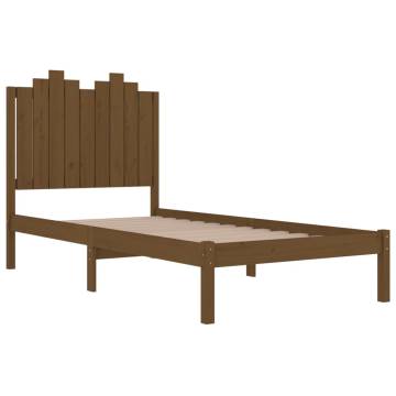 Honey Brown Solid Wood Pine Bed Frame - 100x200 cm | Hipo Market