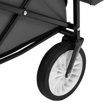 Folding Hand Trolley with Canopy - Steel Grey | Hipo Market