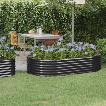 Garden Raised Bed - Powder-coated Steel (175x100x36 cm) | Hipomarket