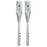 Ground Spikes 2 pcs Silver 10x10x57 cm Galvanised Steel Size 10 x 10 x 57 cm Quantity in Package 2 