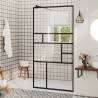 Walk-in Shower Wall with Clear ESG Glass 80x195 cm Black Colour black Size 80 x 195 cm 