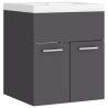 Sink Cabinet with Built-in Basin - Grey Engineered Wood