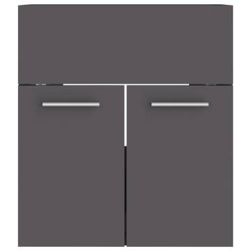 Sink Cabinet with Built-in Basin - Grey Engineered Wood