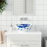 Countertop Basin White and Blue Round Φ41x14 cm Ceramic Colour blue and white 